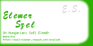 elemer szel business card
